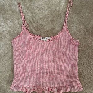 Pink and white crop top